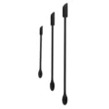 Ensemble mini spatule cuillère en silicone noir, racloirs de pâtisserie double embout. - Noir