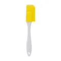 Small silicone spatula with yellow head and grey handle for baking, cream mixing and butter. - Bulk/Loose Packaging / Yellow
