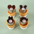 Juego de moldes de acero inoxidable para cortar frutas, formas de animales para verduras y repostería. - Estilo B: pollito, pez, oso, conejo / Azul
