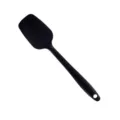 Black silicone spatula for baking and cake mixing, flexible kitchen utensil variant. - S / Black