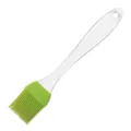 Silicone basting brush with clear crystal handle and green head for kitchen cooking and BBQ. - Green