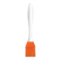 Silicone basting brush, orange head white handle 17cm pastry oil brush for baking cooking BBQ. - Self-adhesive Bag Packaging / Orange