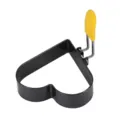 Heart-shaped non-stick egg frying ring mold with yellow folding handle for kitchen cooking. - Heart Shape Single Pack with OPP Bag (With Silicone Sleeve)