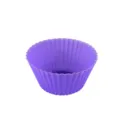 Purple silicone baking mold cup for homemade cupcakes, muffins, and DIY kitchen pastry tools. - Purple