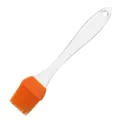 Clear crystal handle silicone basting brush, orange head, heat-resistant BBQ baking tool - Orange