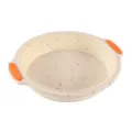 Moule à pâtisserie rond en silicone orange avec motif confettis pour pizza et gâteau. - Nouveau modèle multicolore + poignée orange