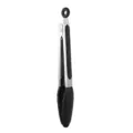Stainless Steel Food Tong With Black Silicone Handle Kitchen Barbecue BBQ Clip 9 Inch - Black
