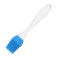 Silicone basting brush with blue silicone head and clear crystal handle for baking BBQ. - Blue