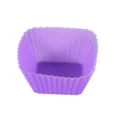 Purple silicone baking cup, square muffin mold for DIY cake, jelly and pudding desserts making. - Square / 7x7x3cm 9g / Purple