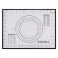 Silicone baking mat with measurement markings, non-slip pastry mat for rolling dough. 85c - 29x26cm / Black