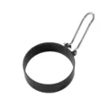 Non-stick fried egg ring mold with folding metal handle, black round kitchen cooking tool. - Stainless Steel / 7.5cm Size