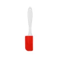 Small red silicone baking spatula with clear handle, perfect for cake cream and jam mixing. - Small Red
