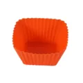 Orange square silicone baking cup mold for muffin cupcake pastry DIY kitchen baking tool. - Square / 7x7x3cm 9g / Orange