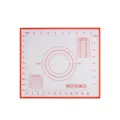 Silicone baking mat variant with red border, measurement scales and temperature conversion table. - 29x26cm / Red