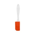 Orange silicone baking spatula with white handle, perfect for cake cream and jam mixing. - Small Tangerine