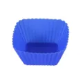Molde de silicona cuadrado azul para hornear magdalenas y postres. Antiadherente y muy duradero. - Cuadrado / 7x7x3cm 9g / Azul marino