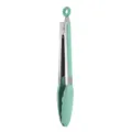 Stainless Steel Food Tongs Green Silicone BBQ Tong Kitchen Cooking Grilling Tool - Dark Green