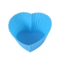 Molde de silicona azul en forma de corazón para magdalenas, pasteles y postres DIY. - Corazón (Fondo Corazón) / Fondo Corazón / Azul