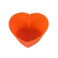 Molde de silicona naranja con forma de corazón para hacer deliciosos pasteles y postres de DIY - Corazón / 7x7x3cm 7g / Naranja