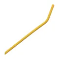 Flexible silicone straw in bright yellow, bent design for easy drinking and safe use. - Yellow