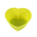Molde para magdalenas de silicona en forma de corazón amarillo verde para pastel DIY - Corazón (Fondo Corazón) / Fondo Corazón / Verde