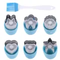 Stainless steel dumpling cutter set with silicone brush for baking and pastry making tools - Sky Blue