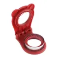 Round sandwich sealer and cutter with cute bear ears design, red plastic DIY tool for toast. - Burgundy