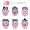 Stainless steel dumpling pastry mold set with silicone brush for baking kitchen tools - Pink