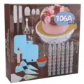 106tlg kuchen dekorieren werkzeug set mit drehteller spachtel tüllen zum backen gebäck - 106A-teiliges Set / Weiß