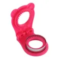 Pink bear shaped sandwich cutter and sealer tool for DIY home breakfast toast making. - Rose Red