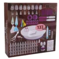 137-teiliges Kuchen-Deko-Drehteller-Set mit Spritztüllen, Spateln und Backwerkzeugen. - 137-teiliges Set / Weiß