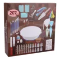207tlg torten dekorieren drehteller set backwerkzeuge backzubehoer spachtel beutel - 207-teiliges Set / Weiß