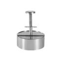 Stainless steel hamburger patty press kitchen tool for making round meat burgers easily. - L