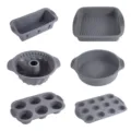 Set di stampi da forno in silicone grigio con stampo per plumcake, teglia e muffins. - Grigio Nordico
