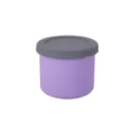 Round silicone food storage container with grey lid for kitchen fresh keeping meal prep. - 250ML / Purple