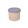 Silicone food storage container with grey lid, round bento box for fresh food storage. - 250ML / Tan
