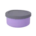 Round silicone food storage container with grey lid, perfect for fresh fruit and daily meals. - 300ml / Purple