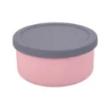 Round silicone food storage container with lid, pink and grey bento lunch box variant. - 700ml / Pink