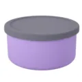 Round silicone food storage container with grey lid and purple body for fresh keeping. - 1300ML / Purple