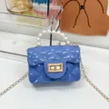 Kinderen mini gelei crossbody tas schattige gewatteerde parel handvat ketting schoudertas - Blauw