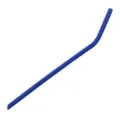 Blue bent silicone straw, flexible drinking straw for kids, soft reusable beverage accessory. - Dark Blue
