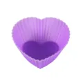 Molde de silicona corazon morado para magdalena pastel gelatina reposteria DIY util - Corazón (Fondo Corazón) / Fondo Corazón / Púrpura