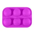 6-Hohlraum Silikon Halbkugel Form Lila Mini Schokolade Backform Kuechenwerkzeug - Fuchsia