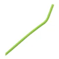 Green silicone bending drinking straw, flexible soft reusable straw for juice and daily use. - Green
