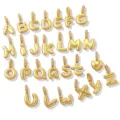 18K gold plated 3D bubble letter pendants DIY jewelry accessories for custom necklaces. - Letter A
