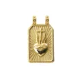 Gold metal sacred heart cross pendant charm, detailed religious design for DIY jewelry making. - Heart and Cross Pattern (L202642-2) / Gold