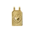 Gold-plated sacred heart pendant charm, detailed vintage religious jewelry DIY accessory. - Sacred Heart Pattern (L202642-2) / Gold