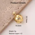 Gold-plated soccer ball pendant necklace charm with sparkling cubic zirconia stones details. - Large Soccer (Gold)