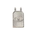 Mystic eye silver metal pendant detail, ideal for DIY handmade necklaces and bracelets accessories. - Evil Eye Pattern (L202642-2) / Silver