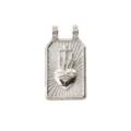 Colgante de metal de corazón sagrado cruz mística abalorio DIY para collar pulsera joyas - Patrón de Corazón y Cruz (L202642-2) / Plateado